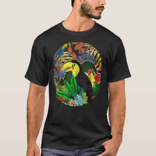 Exotic Leaves Wildlife Animal Tropical Bird Flower T-Shirt