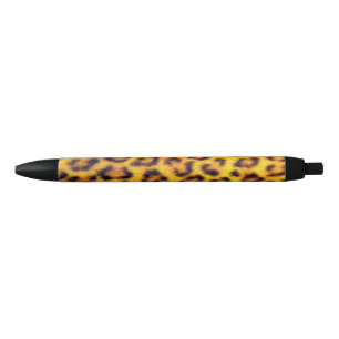 Exotic Leopard Spots Fur Pattern Black Ink Pen