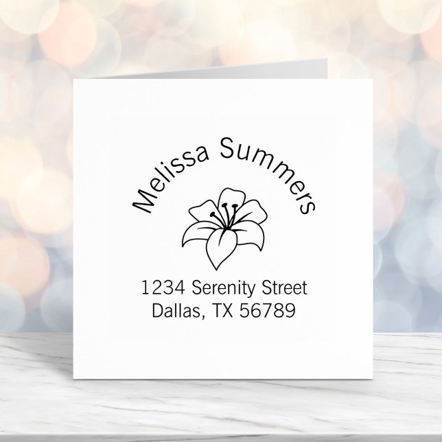 Exotic Lily Flower Arch Address Self-inking Stamp (Creator Uploaded)