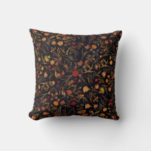 Exotic Midnight Floral Garden Cushion