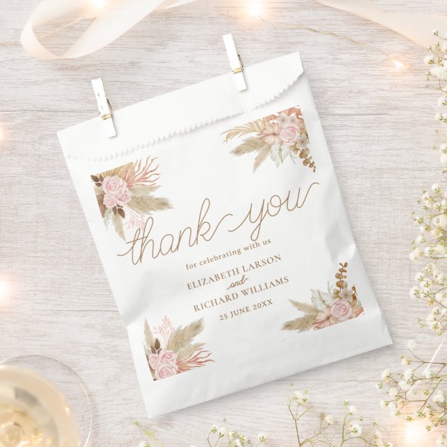 Exotic Modern Boho Tropical Wedding Favour Bag (Clipped)