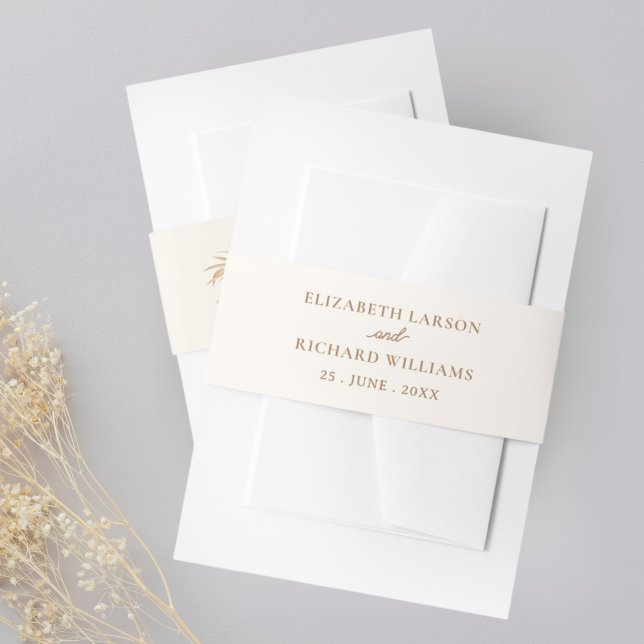 Exotic Modern Boho Tropical Wedding Invitation Belly Band (Creator Uploaded)