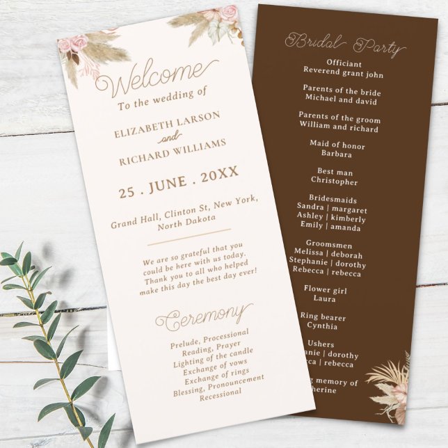 Exotic Modern Boho Tropical Wedding Program (Creator Uploaded)