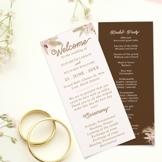 Exotic Modern Boho Tropical Wedding Program (Creator Uploaded)