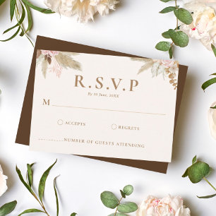 Exotic Modern Boho Tropical Wedding RSVP Card
