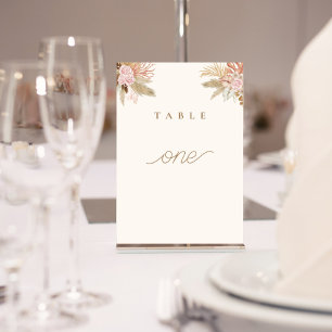 Exotic Modern Boho Tropical Wedding Table Number