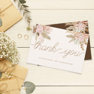 Exotic Modern Boho Tropical Wedding Thank You Card