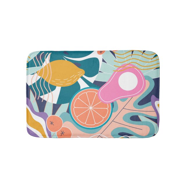 Exotic, modern jungle collage. bath mat (Front)