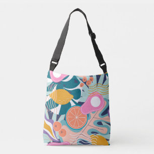 Exotic, modern jungle collage. crossbody bag