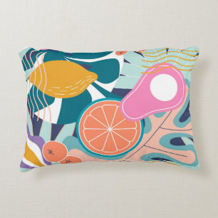 Exotic, modern jungle collage. decorative cushion