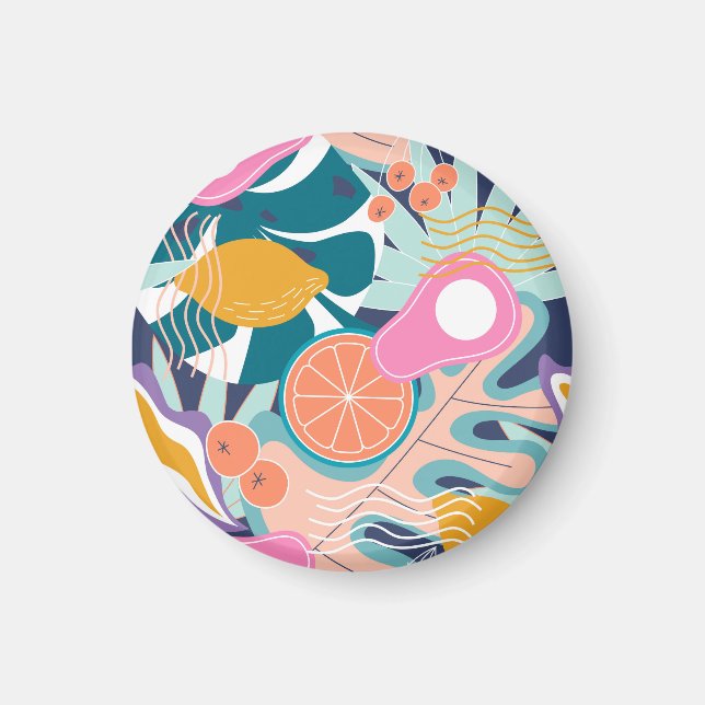 Exotic, modern jungle collage. magnet (Front)