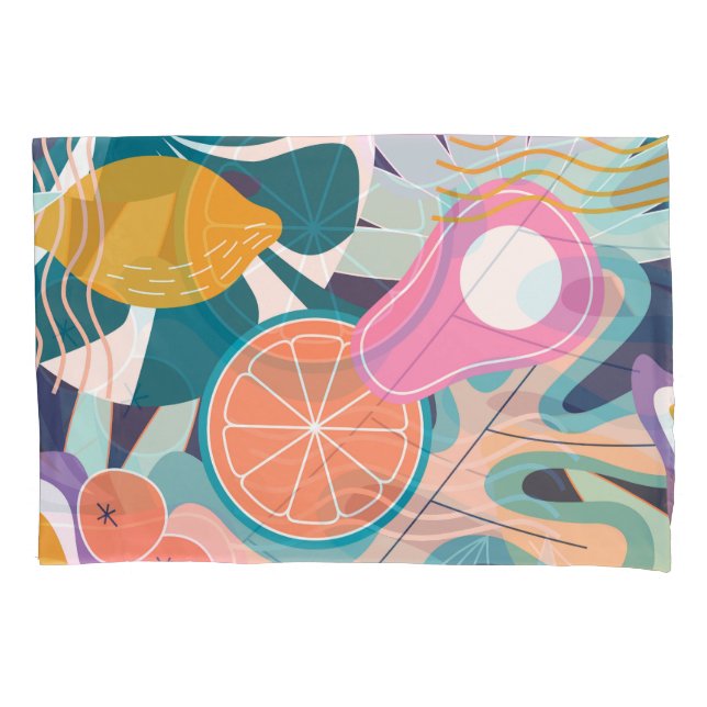 Exotic, modern jungle collage. pillowcase (Front)