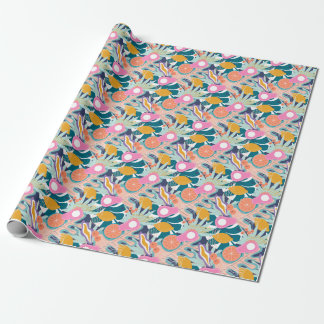 Exotic, modern jungle collage. wrapping paper
