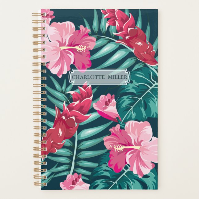 Exotic Monogram Summer Floral design Planner (Front)