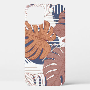 Exotic monstera leaves, vintage tropical. iPhone 12 case