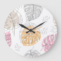 Exotic Monstera Line Drawing Art