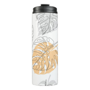 Exotic Monstera Line Drawing Art Thermal Tumbler