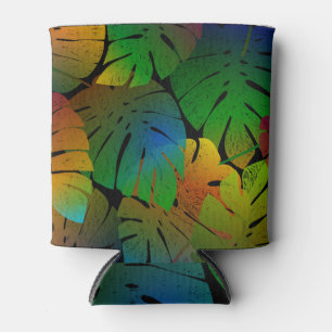 Exotic Monstera: Palm Leaves Vintage Can Cooler