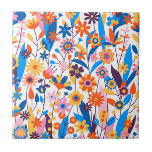 Exotic Multicolored Floral Background-32939 Ceramic Tile