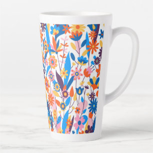 Exotic Multicolored Floral Background-32939 Latte Mug