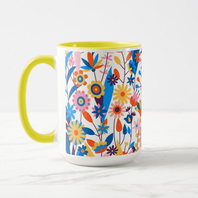 Exotic Multicolored Floral Background-32939 Mug (Left)