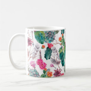 Exotic natural vintage watercolor seamless pattern coffee mug