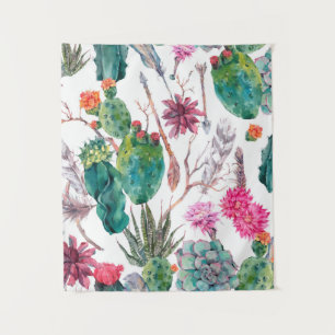 Exotic natural vintage watercolor seamless pattern tapestry