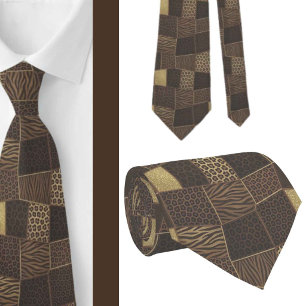 Exotic Neck Tie   Wild African Animal Pattern 