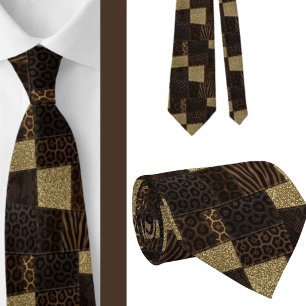 Exotic Neck Tie   Wild African Animal Pattern 