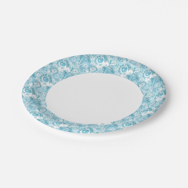 exotic ocean pattern paper plate (Angled)