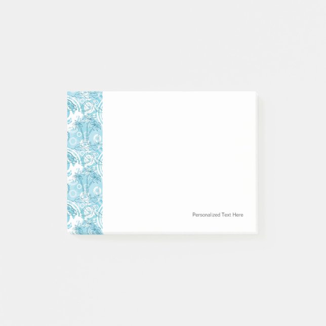 exotic ocean pattern post-it notes (Front)