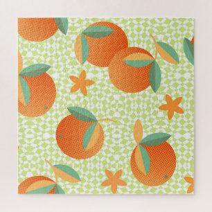 Exotic Orange Fruit: Tropical Vintage. Jigsaw Puzzle