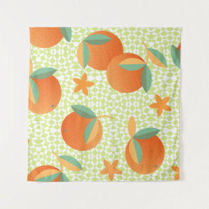 Exotic Orange Fruit: Tropical Vintage. Tapestry