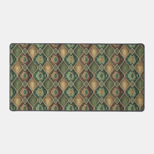 Exotic Ornate Geometric Snake Skin Pattern Design Desk Mat
