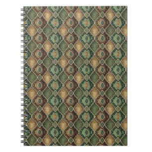 Exotic Ornate Geometric Snake Skin Pattern Design Notebook