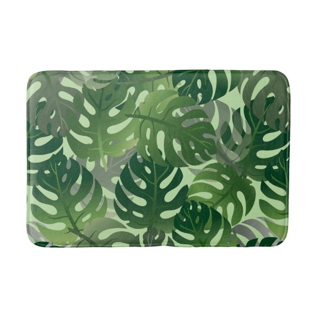Exotic Palm Leaf Design Bath Mat (Front)