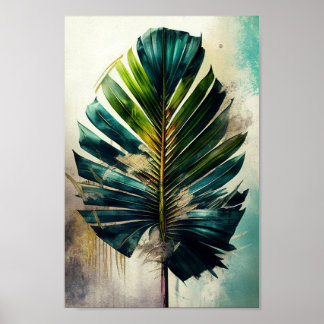 Exotic Palm Leaf, Tropical Wall Art Poster 