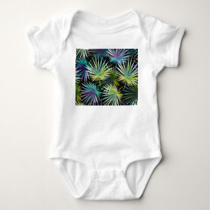 Exotic Palm Leaves Watercolor Baby Bodysuit