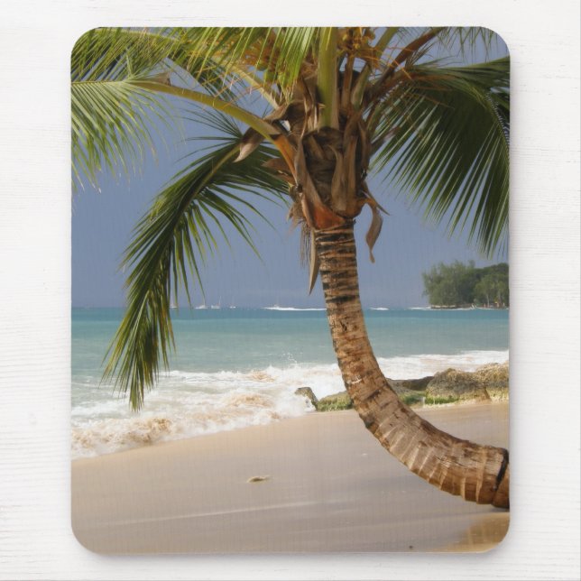 exotic palm tree on beach mouse pad (Front)