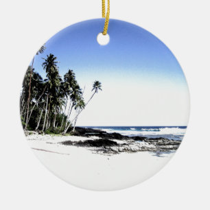 Exotic Palm Trees & Paradise Beach Ceramic Tree Decoration