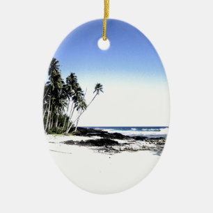 Exotic Palm Trees & Paradise Beach Ceramic Tree Decoration