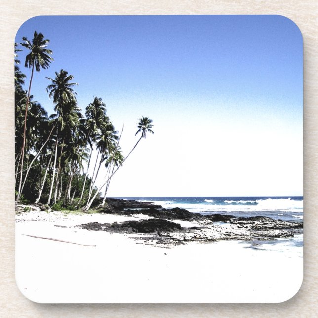 Exotic Palm Trees & Paradise Beach Coaster (Front)