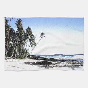 Exotic Palm Trees & Paradise Beach Tea Towel