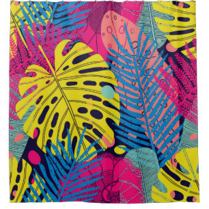 Exotic Palms: Vintage Floral Elegance Shower Curtain