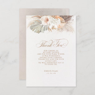 Exotic Pampas Grass Floral Baby Shower Thank You