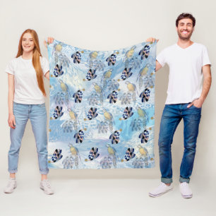 Exotic-Parrot Bird Tone Feathers Fleece Blanket