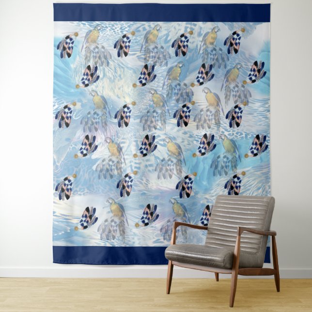 Exotic-Parrot Bird Tone Feathers Tapestry (In Situ)