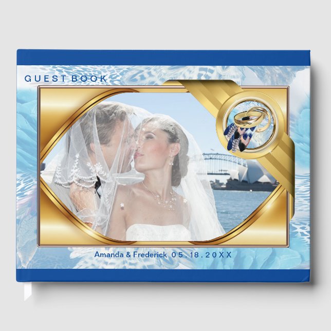 Exotic-Parrot Blue feather Guest Book (Front)