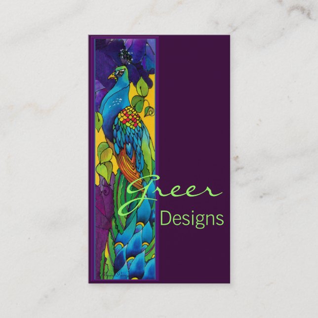 Exotic Peacock Business Card (Front)