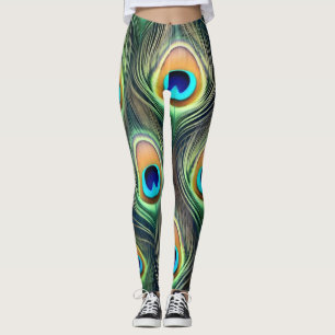Exotic Peacock Feather leggings 